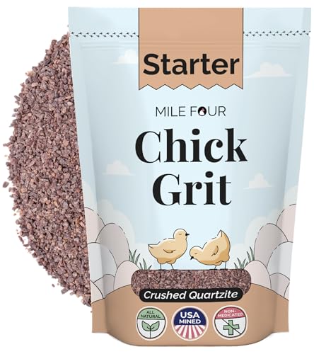 Baby Chick Grit, Age 0-8 Weeks, Quartzite Mineral, 4 lbs Bag | For Chicks Age 0-8 Weeks; Backyard Chickens & Small Flocks; 100% Quartzite/Crushed Granite Grit; Supports Digestion; Non-GMO - size: 4 Pounds (Pack of 1)