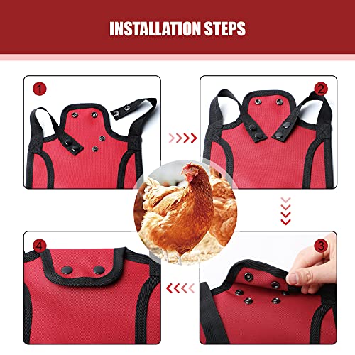 Chicken Saddle for Hens, 4 Pack Chicken Apron With Adjustable Strap, Protective Poultry Clothes for Chickens, Feather Protector for Back and Sides