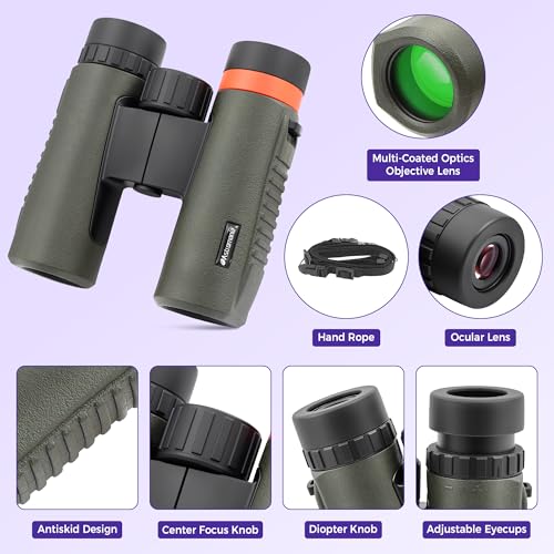 Astromania 10x26 Waterproof Compact Binoculars for Traveling, Wildlife, Camping and Sport Games, Theater and Concerts, Bird Watching