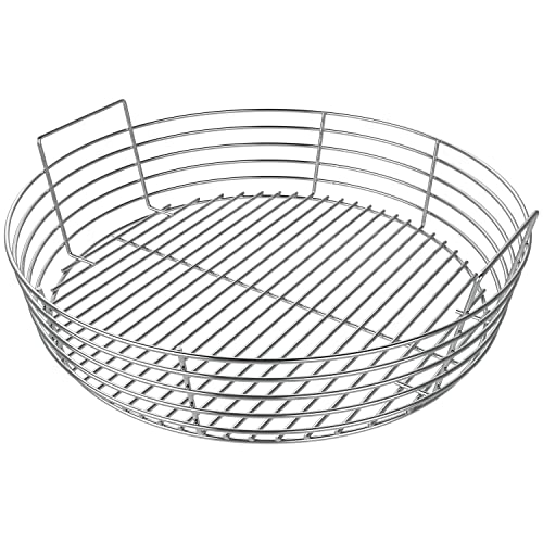 DELSbbq Charcoal Ash Basket for X-Large Big Green Egg Grill | Stainless Steel High quality, resists wear, Convenient Handle for Effortless Ash Cleaning, Boosts Air Circulation