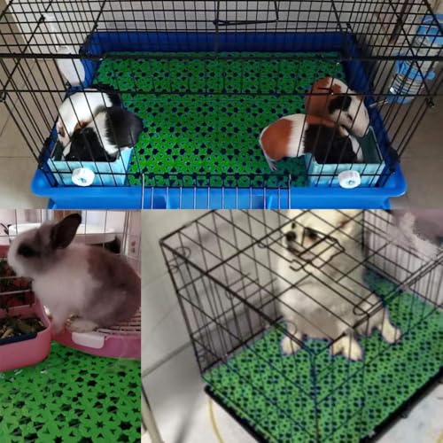 Hamiledyi 4 Pcs Rabbit Cage Mats Plastic Bunny Feet Pad Playpen Floor Mats for Rabbit Hamster Rat Chinchilla Guinea Pig