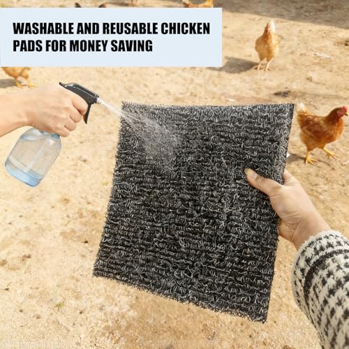 Nesting Pads for Chicken Coop, 12 x 12 inch Plastic Chicken Nesting Boxes Pads Coop Accessories for Chicken Hen Box Laying Eggs, Gray (2)