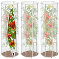 3 Pcs Garden Bird Netting Cover for Round Tomato Cage, 59" x 14.6" - Fits 13" D x 63" H Cage, Tomato Trellis Plant Net Cover with Zipper & Drawstring, Insect Barrier for Protecting Vegetables Fruits