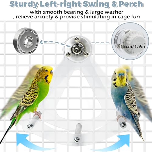 Bite-Resistant Acrylic Rocking Bird Nail Trimming Perch Stand | Easy to Clean, Interactive Bird Toys for Parakeets for Cage, Budgie Puzzle Toys for Parrots, Bird Enrichment Toy for Lovebird