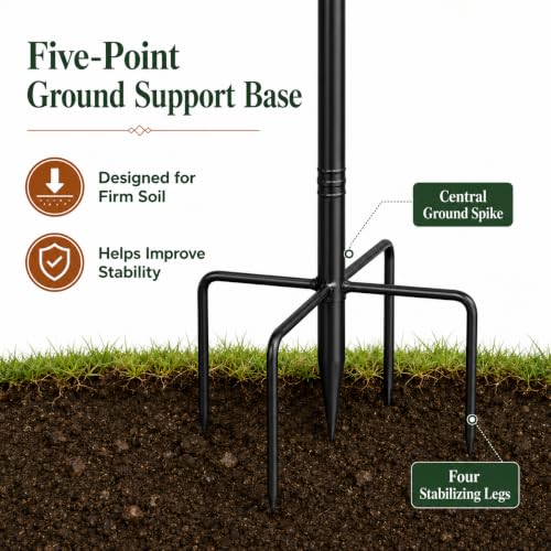 Metal Bird Bath and Feeder for Outdoors, 36.8 Inch, Removable 12 Inch Bowl | 12 inch removable bowl, dual leaf feeder trays, 36.8 and 28.5 inch height options, five-point ground support base