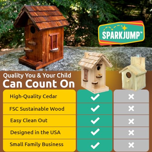 Premium Wooden Bird House Kit - Build it Yourself Birdhouse - Birdhouse Kits for Adults to Build - Woodworking Adult Crafts & DIY Bird House | Build it Yourself Birdhouse - Birdhouse Kits for Adults to Build - Woodworking Adult Crafts & DIY Bird House