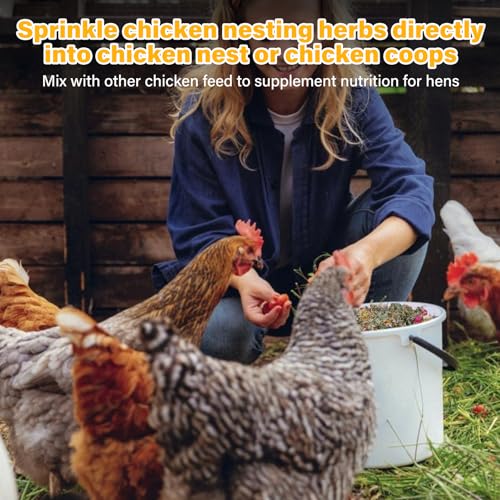 21oz Premium Chicken Nesting Herbs – Natural Dried Blend, Lavender Rose Mint Mix, Helps Reduce Odors and Freshen Coop Naturally, Relaxing & Calming Herbs for Happy Hens - size: 1.31 Pound (Pack of 1)