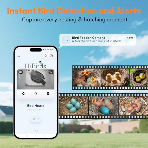 Smart Bird House with Camera – Bamboo Carving, AI Bird Recognition,IP66 Waterproof, Two-Way Audio, App Control,4MP Full-Color Night Vision,Solar-Powered,Cloud & SD Storage (Solar Birdhouse) - color: Woodland Oak, size: Solar Edition
