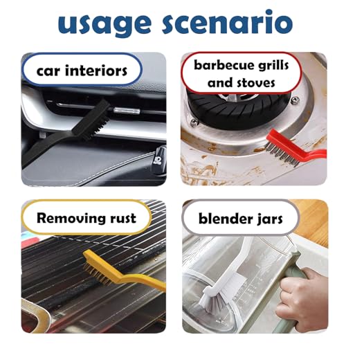 Betanull Grout Brush, Crevice Cleaning Brush Set, Stiff Bristle Scrub Brush | Ideal for bathroom cleaning supplies, tile, shower corners and small spaces. Nylon brushes for cleaning grout effectively