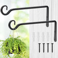 Plant Hangers Outdoor, 2 Pack 10 Inch Plant Hooks for Wall Hanging Plants | Metal Hanging Plant Bracket. Holds up to 48 lbs. For Hanging Plants, Bird Feeder, Flower Basket, Wind Chimes, Indoor Outdoor - size: 10 inches
