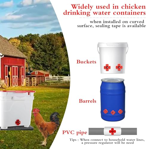 12 Pcs Horizontal Chicken Waterer Nipples with Drill Bits, Leakproof Poultry Watering System for Chicken Coop, Durable ABS Plastic & Stainless Steel, Water Saving Design for Outdoor Use