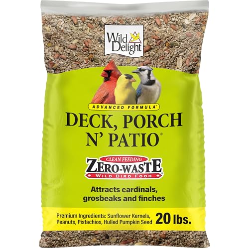 Wild Delight Deck, Porch N' Patio No Waste Bird Food, 20 lb-(374200),Tan - size: 20 Pound (Pack of 1), style: Porch N' Patio, 20lb