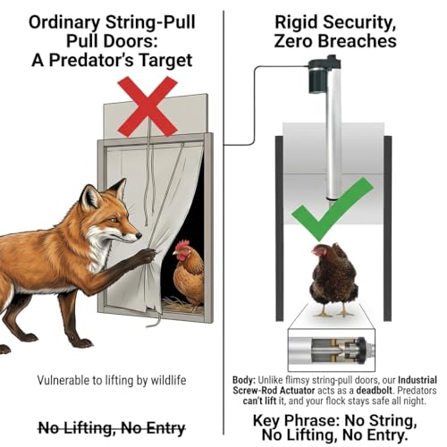JVR WiFi Turkey Coop Door, App & Alexa Control, Anti-Pinch, 22 x 23 in
