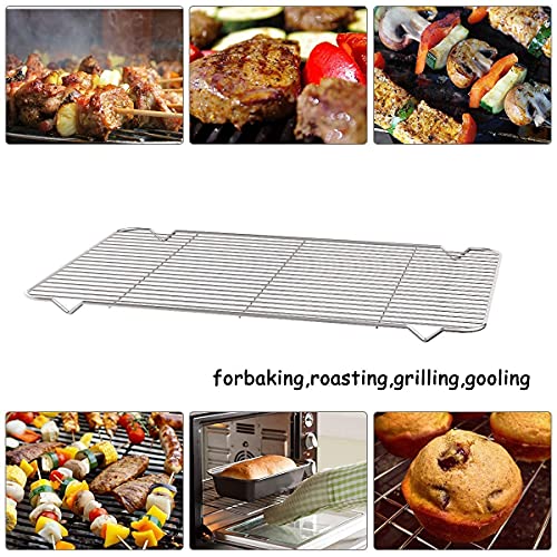 Stainless Steel Cooling Racks, Set of 3, 8.6L x 6.2W x 0.5H Inch, Wire Racks for Cooking, Baking, Roasting, Grilling, Dishwasher Safe - size: 9 inch