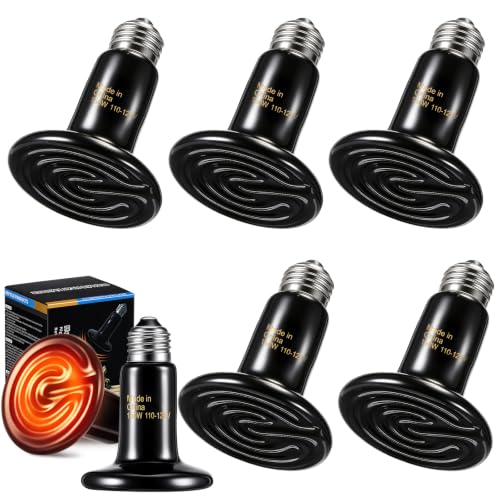 6 Pack 150W Ceramic Heat Emitter, No Light Reptile Heat Lamp Bulb for Bearded Dragon Tank, Chicken Brooder and Coop, E26 Ceramic Heater Bulb for Large Terrarium - style: 150W
