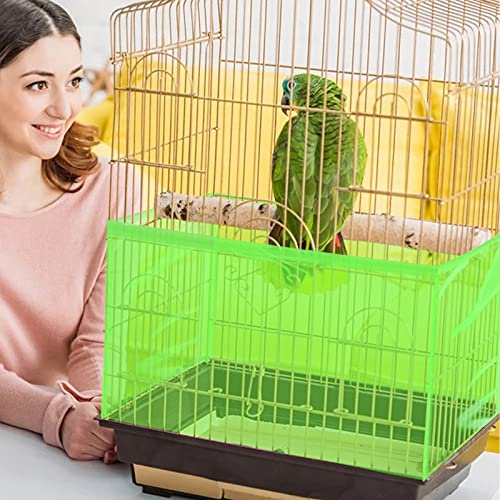 Daoeny Large Bird Cage Cover, Bird Cage Seed Catcher, Adjustable Soft Airy Nylon Mesh Net, Birdcage Cover Skirt Seed Guard for Parrot Parakeet Macaw African Round Square Cages (Green) - color: Green