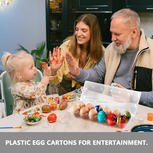 60PCS Egg Cartons 12 Count Clear Egg Cartons Cheap Bulk for Large Eggs | 1 Dozen Blank Chicken Egg Tray Holders for Family, Chicken Farm, Business Market Display - size: 60Pack-2x6 Grids