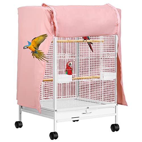 QBLEEV Birdcage Cover, Breathable Night Cover for Bird Cages, Parrot Cage Cover Shade Pet Universal Blackout Windproof Light-Proof Sleep Reduces Distractions Night Accessories Cloth Without Cage