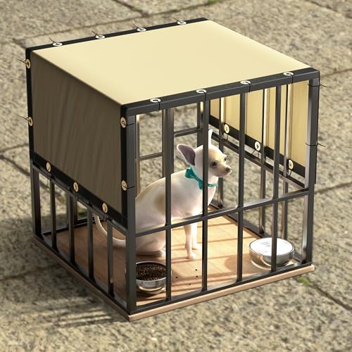 ColourTree 2' x 6' Beige Custom Size Shade Cloth with Grommets - 90% Sunblock, Durable Mesh Fabric Tarp for Dog Kennel Cover, Fence Privacy Screen, Greenhouse, Chicken Coop & Pet Playpen.