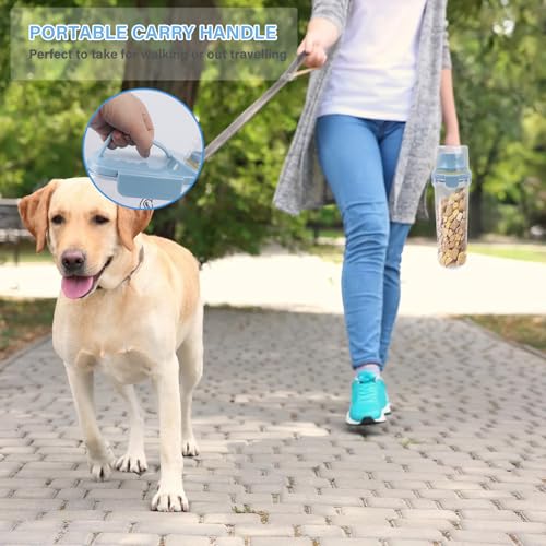 Dog Food Storage Container Airtight Portable Dog Food Container with Handled Lid and Pour Spout,Food Storage for Dog Dry Food Small Pet Food Container with Measuring Cup for Home, Travel,2.8L Blue - color: BLUE-DOG