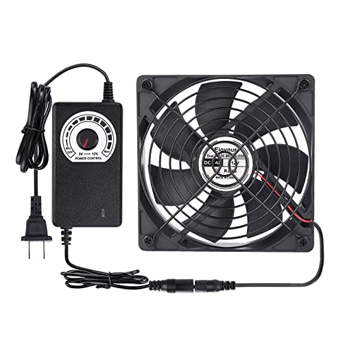 Computer Fan with AC Plug, Variable Speed 120mm AC Fan 110V 120V 220V 240V, for Terrarium Receiver Amplifier Xbox DVR Component Cooling