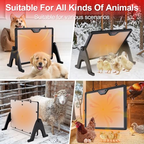 Upgraded Chick Heating Plate with Adjustable Height & Angle, Thermostatic Control Chick Warmer Pad for Enclosed Indoor Space – Ideal for Chicks, Ducklings, Quail, and Birds