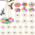 DoubleFill 24 Pcs Bird Feeder Craft Kits | for Kids Ages 3-8, Make Your Own Bird Feeders, Kids Art Crafts DIY, Wooden Art Painting Flock Feeders, for Outside DIY Crafts