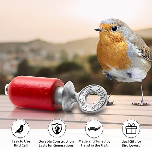 Audubon Bird Call - Red | Authentic Red Bird Call Whistle. Includes Powdered Rosin. Bird Watching Gifts for Birding. Made in USA - color: Red