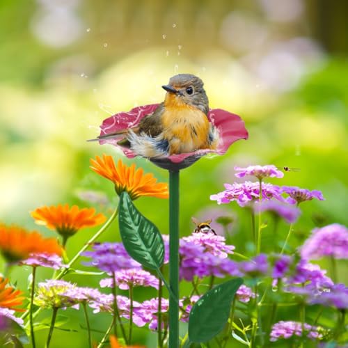 dreamysoul 4 Pack Bee Watering Station, Bee Waterer for Honey Bee & Butterfly, Metal Bee Bath with Flower Design for Garden Yard - color: Colorful-e