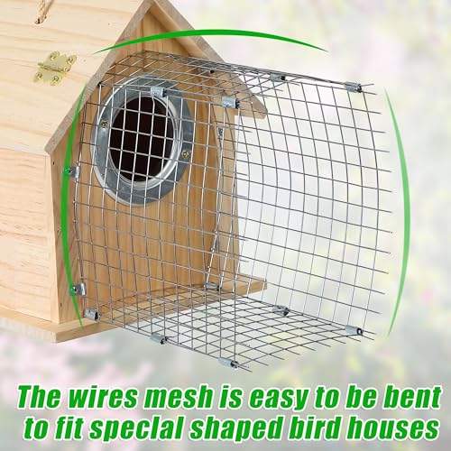 2Pcs Bluebird House Predator Guards, Stainless Steel Wire Mesh | Protects Eastern Bluebird and Babies, Silver, 4 x 6 x 6 inches