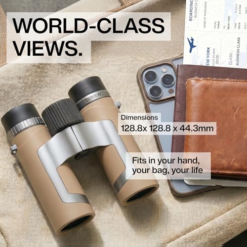 ZOOMR 10x34 Binoculars for Adults, BAK4 Prism - Light Brown - color: Light Brown