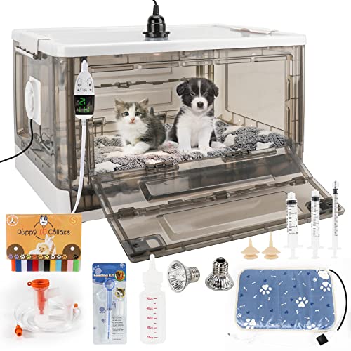 Puppy Incubator with Heating - Incubator for Puppies,Fan Ventilation Circulation Design,for Newborn Puppies and Kittens,Small Mammal (55L) - size: 55L