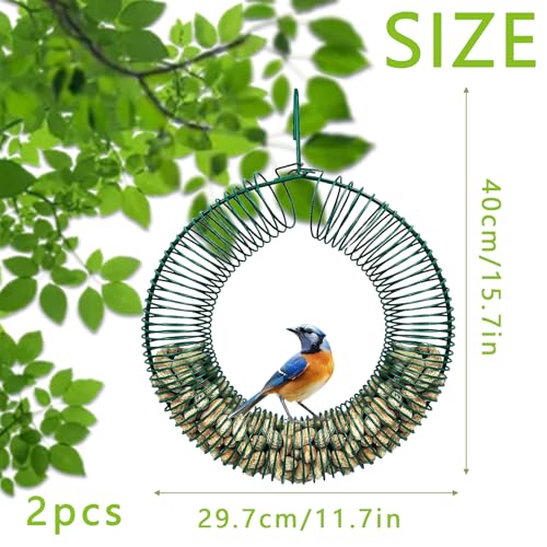 Peanut Bird Feeder, Hanging Feeder Round Metal Whole Wild Bird Feeder with Hanging Hook for Outdoor Birds and Squirrels Feeding Rust & Proof - color: 1 Pack