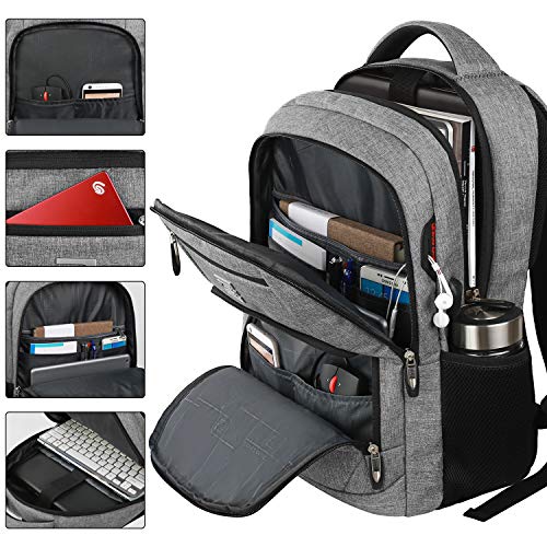 Laptop Backpack,Business Travel Anti Theft Slim College Backpack | Water Resistant Durable Computer Bag Gift for Women & Men Fits 15.6 Inch Laptop and Notebook - Grey - color: Grey, size: 15.6 Inch, style: Laptop