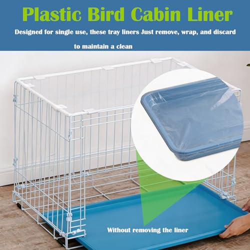 100 PCS Disposable Bird Cage Liner for 18x26 In Pallets Elastic Film Intend | Clear Plastic Parakeet Pallet Liner Film for Parakeet, Cockatiels, Rabbit, Guinea Pig Finches Canaries, Universal Design