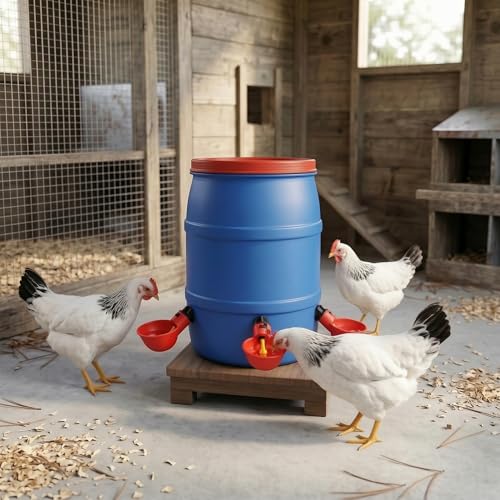 24 Pack Automatic Chicken Waterer Cups with PVC Tee, Chicken Water Feeder Chicken Water Bowls Poultry Water Feeder Kit for Chicks, Duck, Goose, Turkey and Bunny