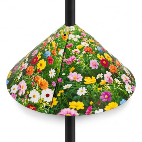 Floral Pattern Squirrel Baffle - Keep Squirrels Away and Attract Birds - Durable Cone - Shaped Squirrel - Proof Guard for Bird Feeders