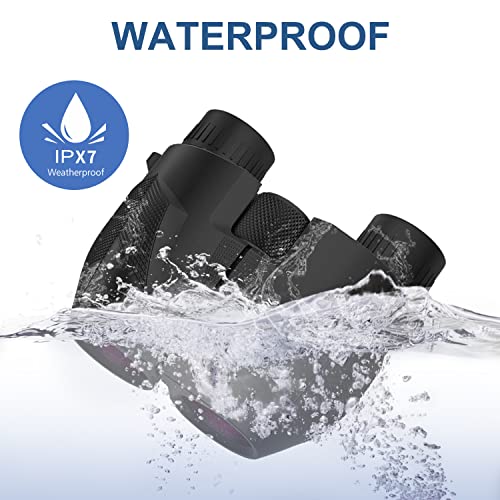 20x25 Compact Binoculars for Adults,High Powered Large Eyepiece Waterproof Binoculars,Easy Focus for Bird Watching,Hiking,Travel and Sport Games