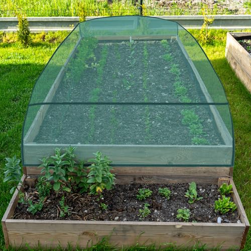 Qualirey 6 Pack Garden Netting for Raised Beds, 59" x 28" x 18" Mesh Plant Covers with Drawstring for Garden Protection, Bird Netting Barrier Screen for Protecting Vegetables Fruits Flowers Crops