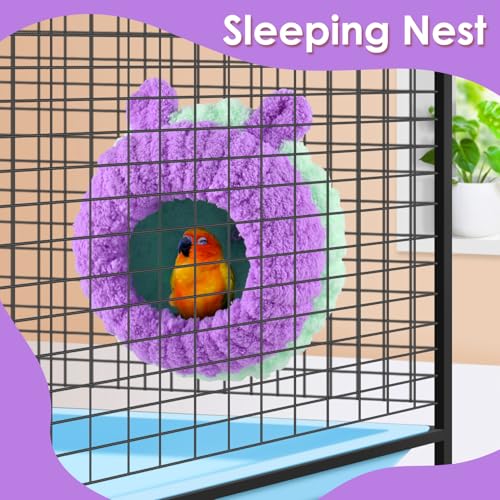 KATUMO Conure Nest, Bird Breeding Nest Cockatiel Snuggle Bed for Budgie, Parakeet, Cockatiel, Conure, Lovebird, Canary, Finch, Hamster, Small Pets - size: L (Lilac)