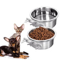 Love Dream Dog Crate Bowl Removable Stainless Steel Pet Kennel Hanging Bowl | Durable Anti-Spill Pet Metal Bowl Hanging Water Food Bowls with Clamp Holder for Small Medium & Large Dogs Rabbits or Birds - color: 4.7“*2.9”