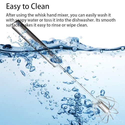 Stainless Steel Semi-Automatic Whisk Set of 2, Push Egg Whisks Hand Mixer for Eggs, Milk, Kitchen Manual Blender (10&12 Inch) - color: Silver1 (10&12in)