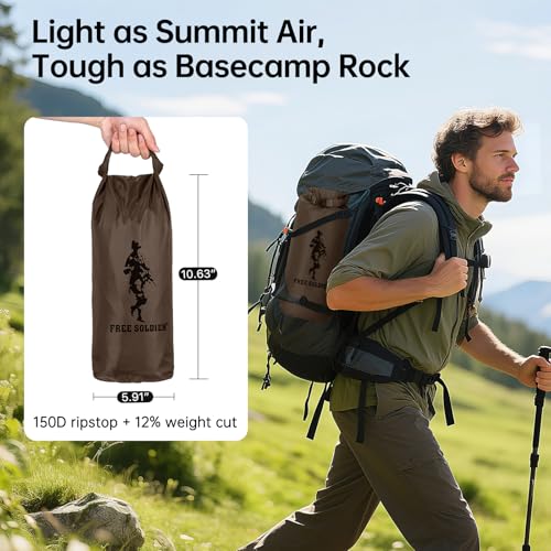 FREE SOLDIER Waterproof Camping Tarp Shelter Awning | Lightweight, Compact, Quick Setup, Waterproof Sun Shelter Campingtarp,For Backpacking, Beach, Travel and Outdoor Activities - color: Taupe 10×10.5ft
