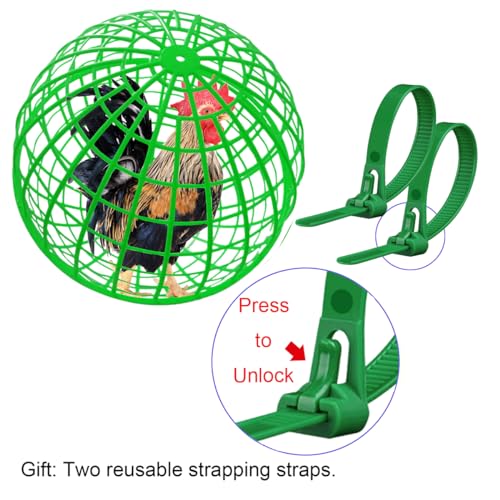 3 PCS 19.6" Movable Ball-Shaped Animals & Poultry Cages,Pet Safe Walking Net, Farm Courtyard Outdoor Accessible Rolling Rabbit Duck Hutch Chicken Coop,Preventing Dog Bites Trampled by Horse - color: Green(3 PCS)