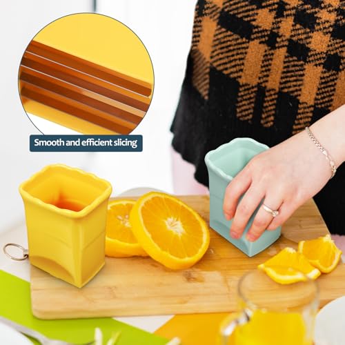 Abaodam Cup Slicer Strawberry Slicer Set 3 Pcs Fruit with Lid and Cleaning Brush Multifunctional Strawberry Cutter Egg for Strawberries Bananas Oranges Kitchen Tool 3.46X2.36X2.36In