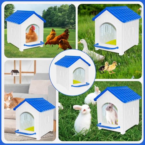 Waterproof Plastic Chicken Nesting Box & Compact Hen House for Coop | Comes with Washable Nesting Pad, Easy-Clean Spacious Nesting Box, Suitable for Hens, Ducks, Rabbits & Backyard Poultry - color: Blue