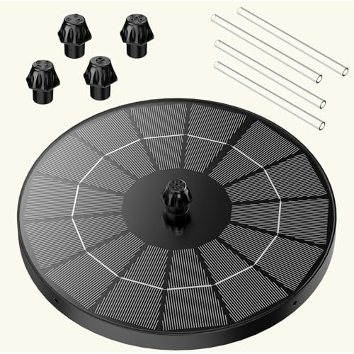 AISITIN 3.8W Solar Fountain for Bird Bath, 2026 Newly Solar Fountain Pump | Multiple Nozzles, 4 Anti-Drift Fixed Pipes, Attract Birds, Solar Bird Bath Fountain for Garden, Fish Tank, Small Pond, Yard