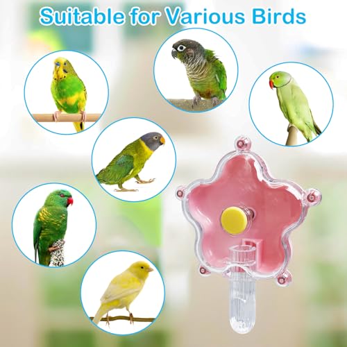 BNOSDM Bird Foraging Toys Cockatiel Foraging Wheel Parrot Cage Spinning Toys Parakeet Enrichment Puzzle Feeder Toy for Budgies Lovebirds Canaries (Pink) - color: Pink