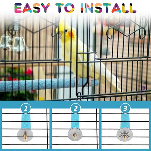 10 PCS Bird Perch Parrot Stand Wood Parrot Perch Stand Platform Natural Paw Grinding Stick Bird Cage Accessories for Budgies Cockatiels Cockatoo Conure Parakeet