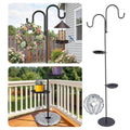 1 Set Upgraded 75.9" Shepherds Hook for Bird Feeder, Hanging Plant Wind Chime Stand, Metal Adjustable Standing Pole Holder for Indoor Outdoor, with 2 Rack & Weight Bag (Classic 2 Hooks) - style: Classic 2 Hooks